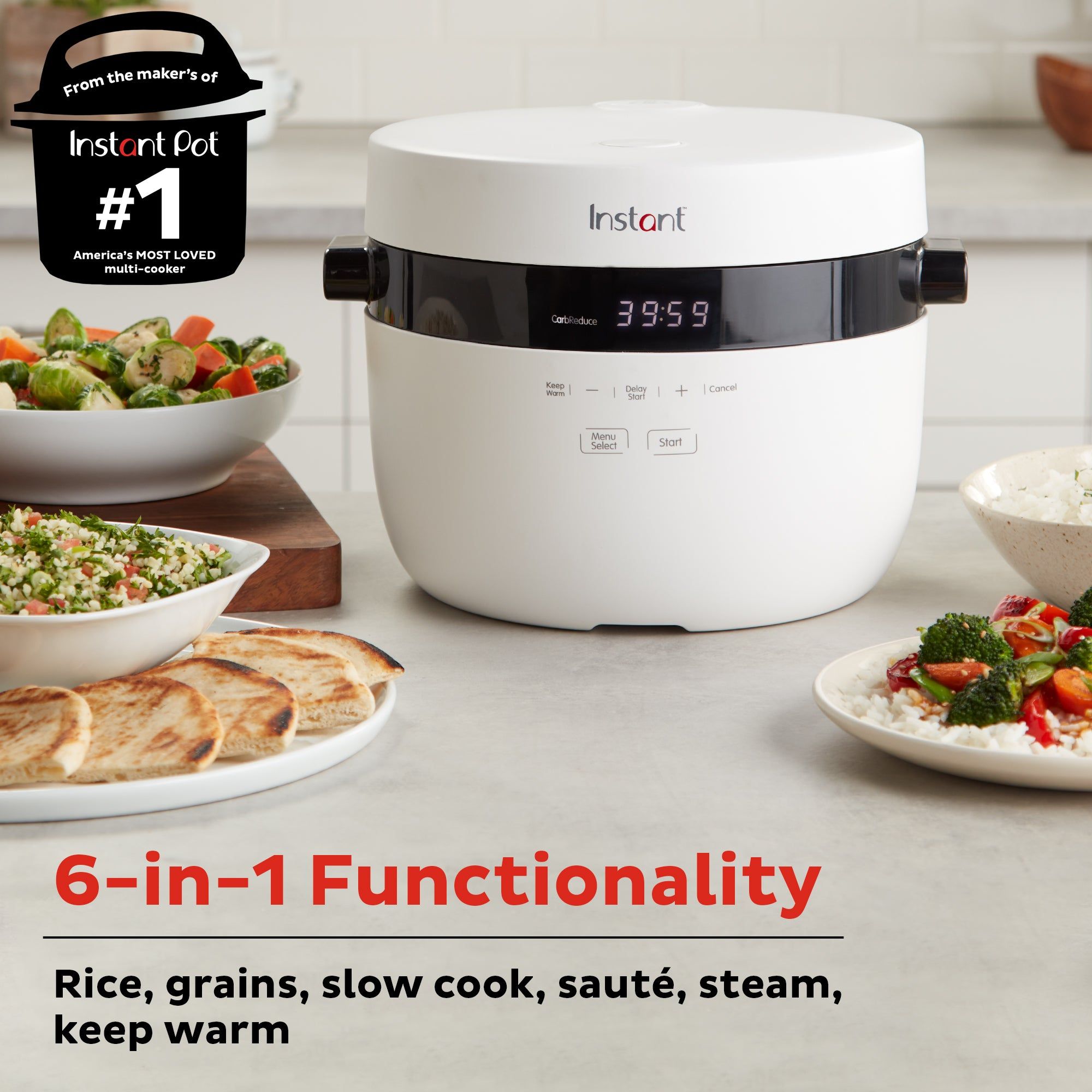 Greitpuodis - Instant Pot® ryžių, kruopų viryklė ir garintuvas (2,8 l) — изображение 2