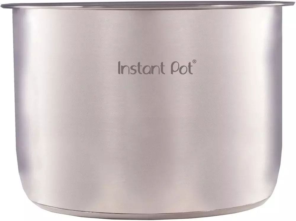 Stainless steel Instant Pot, versatile kitchen appliance for cooking and food preparation.
