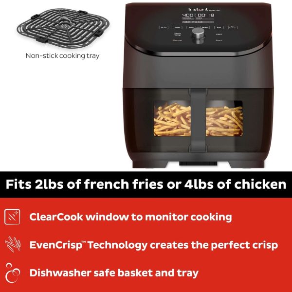 Instant Vortex® Plus nerūdijančio plieno oro gruzdintuvė su ClearCook (5,7L) 6-in-1 — изображение 5