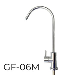 Chrome kitchen faucet with high arc spout and single lever handle, modern design.