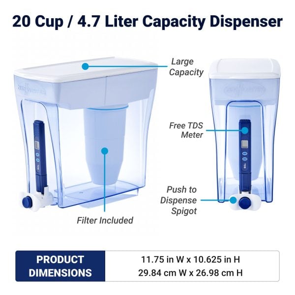 ZEROWATER 20 STIKLINIŲ / 4.7L FILTRO ĄSOTIS — изображение 5